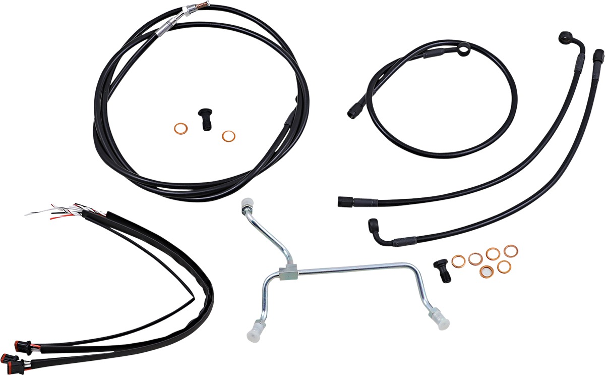 Extended Black Control Cable Kit For Baggers - 13" tall bars (non-ABS) - Click Image to Close