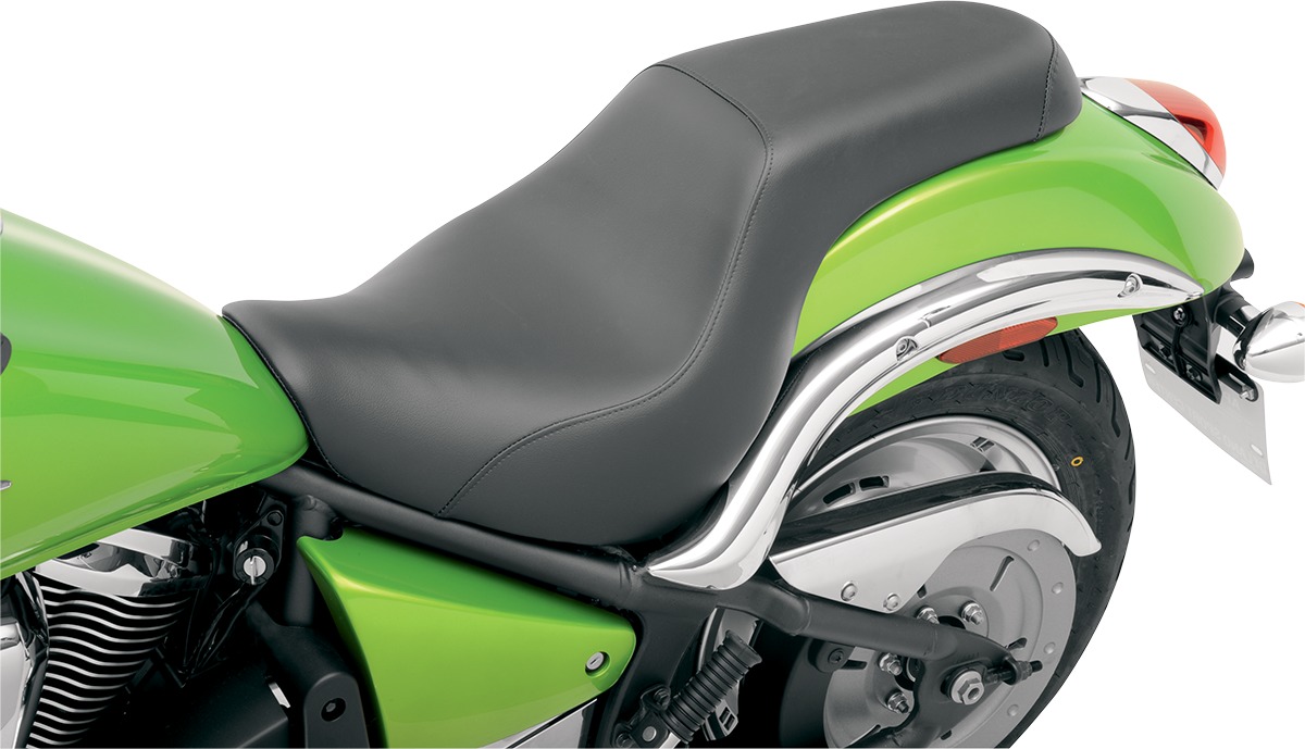 Profiler Smooth 2-Up Seat Black Gel Low - For 07-18 Kawasaki VN900 Vulcan Custom - Click Image to Close