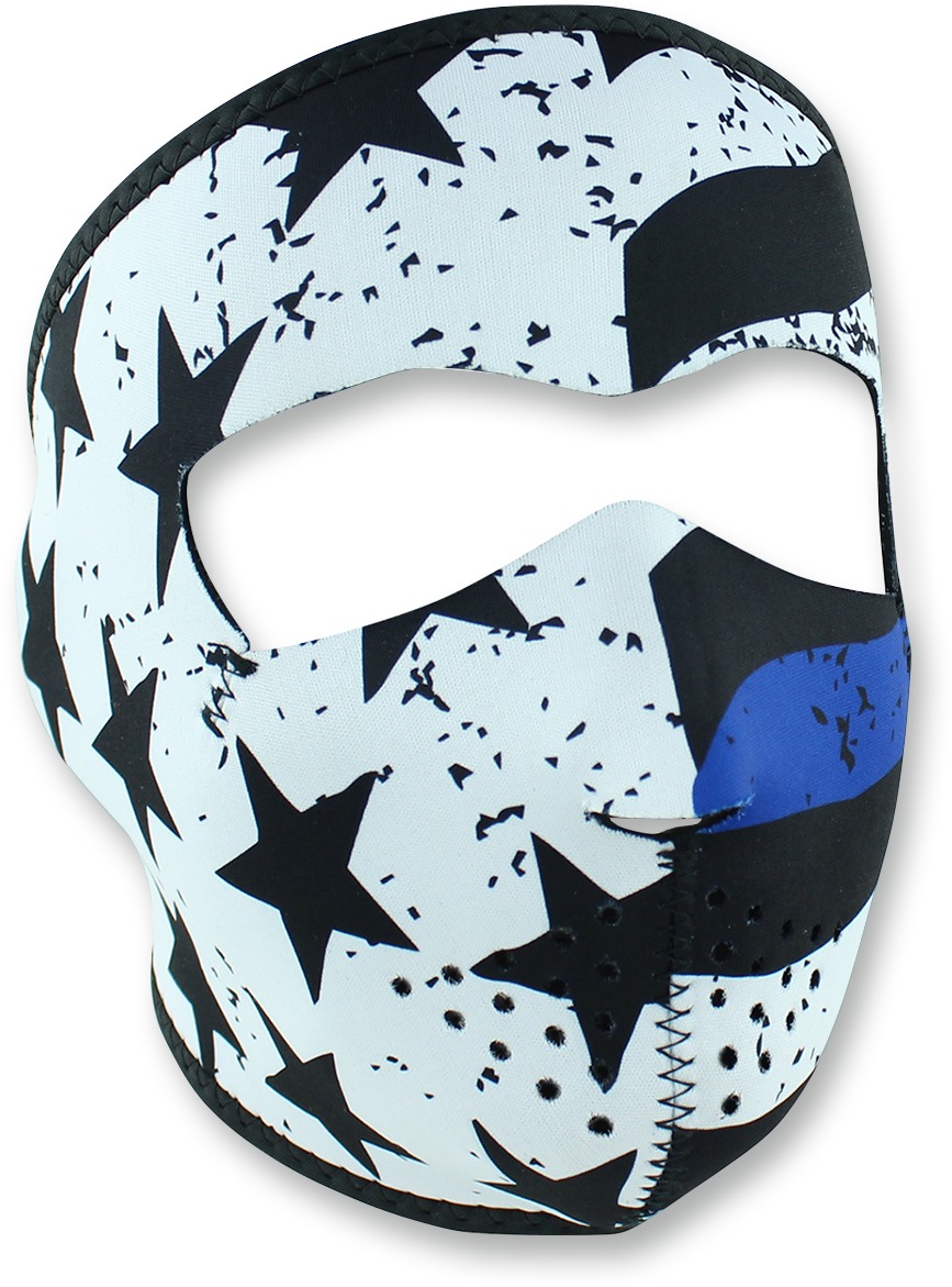 Full-Face Neoprene Mask - Face Mask Neo Thin Blue Line - Click Image to Close