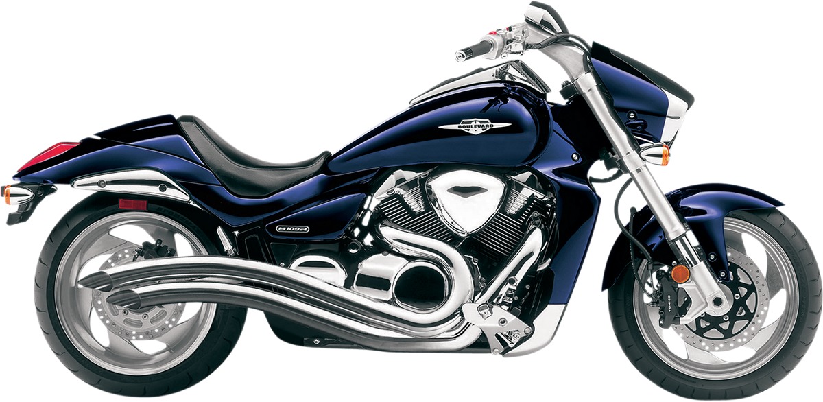 Speedster Swept Chrome Full Exhaust - For 06-21 Suzuki M109R Boulevard - Click Image to Close