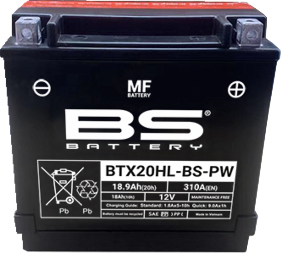 Maintenance Free Sealed Battery - Relaces YTX20HL-BS-PW - Click Image to Close