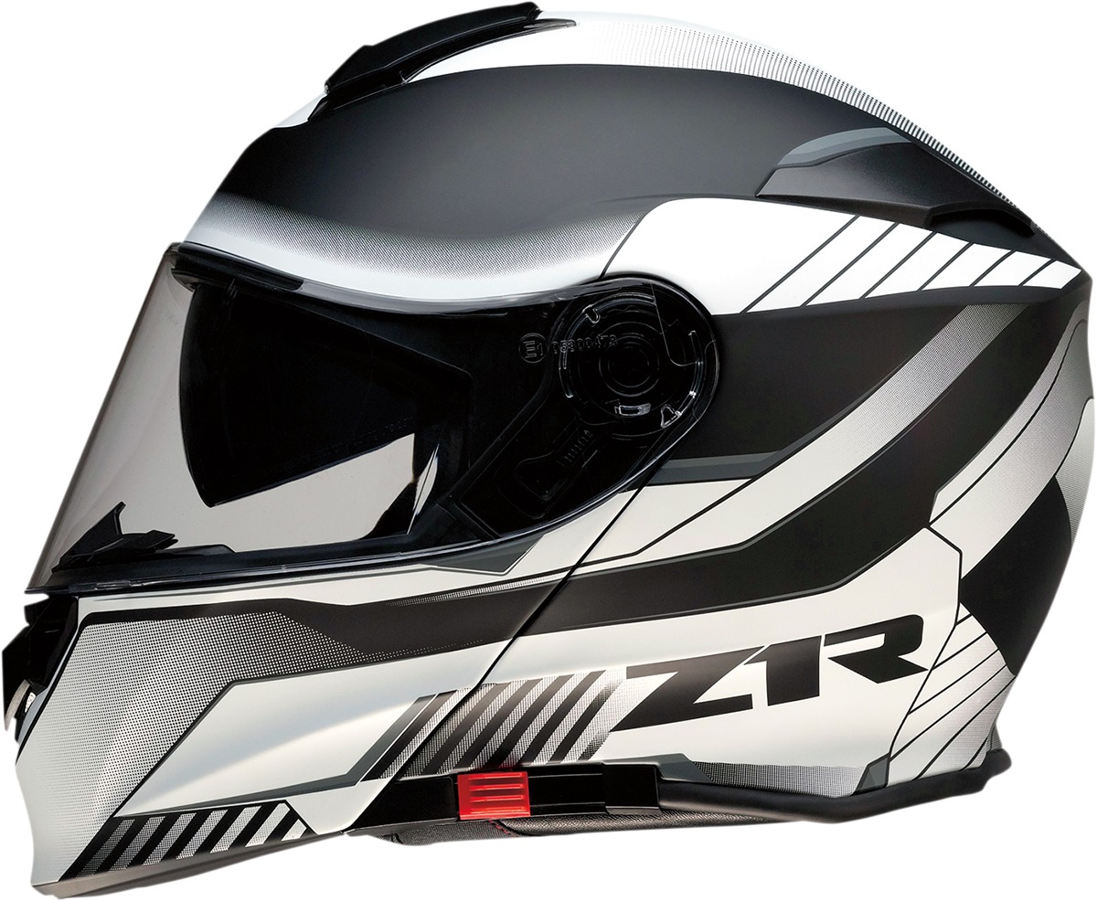 Z1R Solaris Modular Scythe Helmet 2XL Black/White - Modular helmet with drop-down sun visor - Click Image to Close