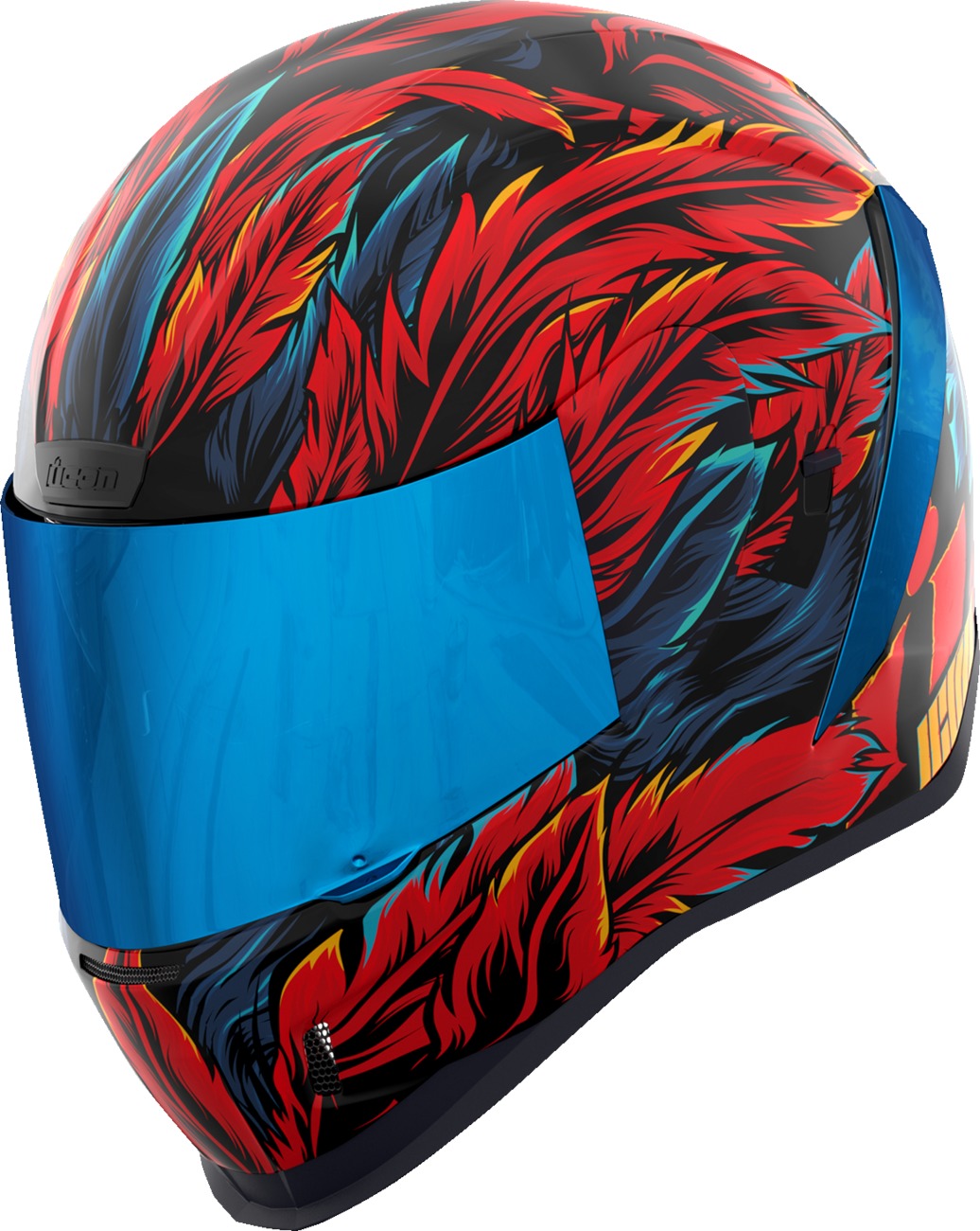 ICON Airform Fever Dream Helmet - M Red/Black/Blue - Full-face helmet with Fever Dream graphic - Click Image to Close