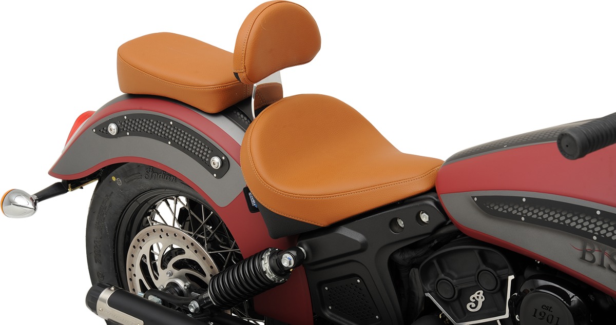 Half-Moon Smooth 5-3/4" Backrest Pad Brown - For 15-20 Indian Scout - Click Image to Close