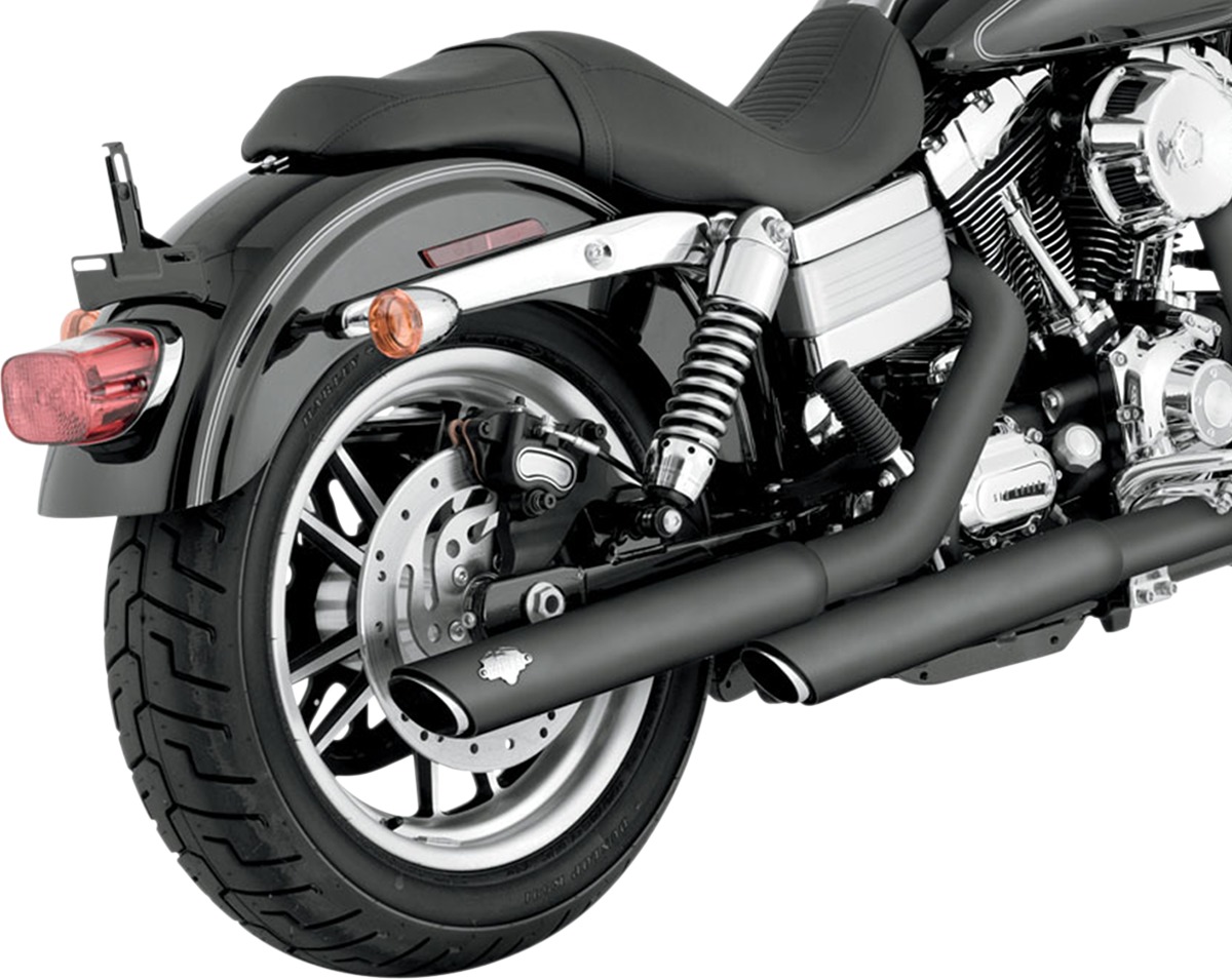 Twin Slash Black 3" Slip On Exhaust - For 91-17 Harley FXD - Click Image to Close