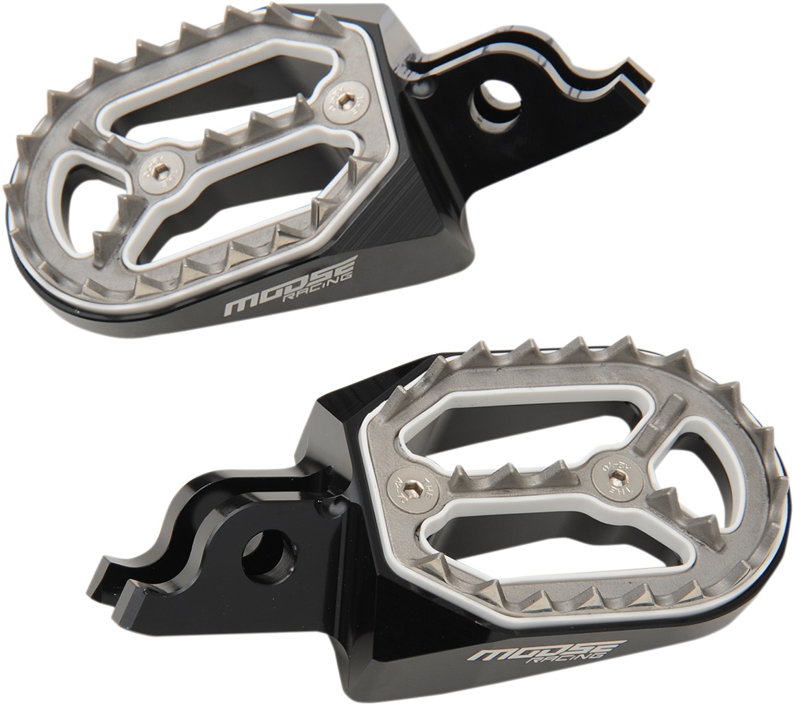 Qualifier Footpegs Black/Silver - For 02-19 Honda CR CRF - Click Image to Close