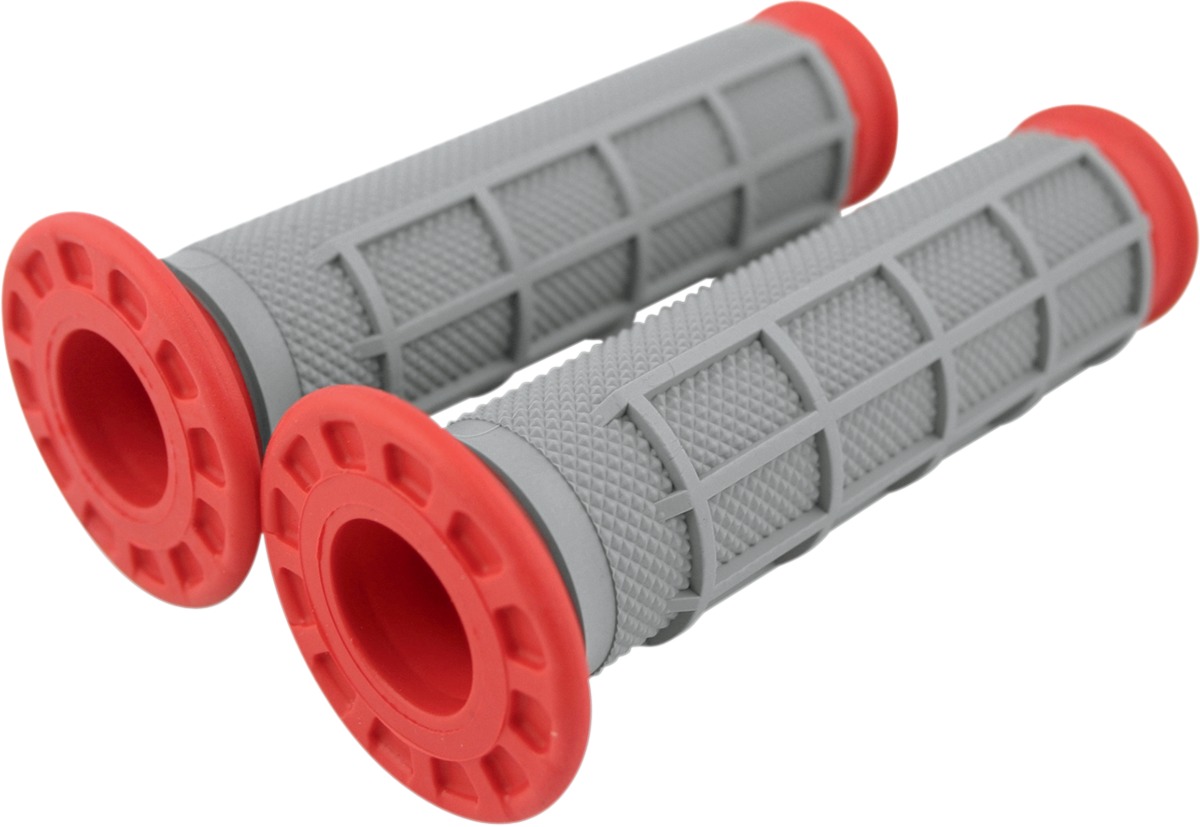 ATV Dual Compound Grips 1/2 Waffle - Red - Click Image to Close