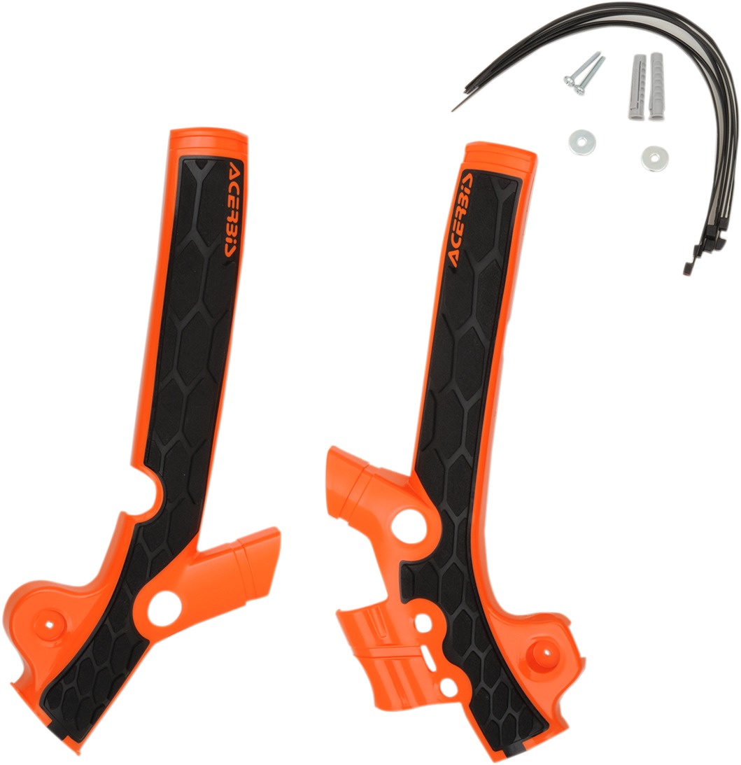 X-Grip Frame Guards Orange/Black - For 13-17 KTM Husqvarna 85cc - Click Image to Close