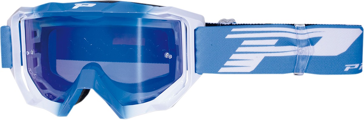 3200 Light Blue / White Venom OTG Goggles - Blue Dual Mirrored Lens - Click Image to Close