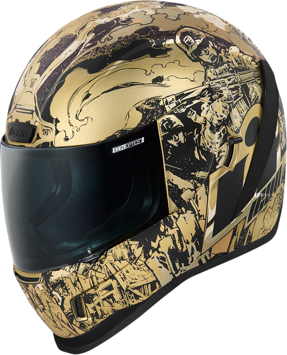 ICON Airform Guardian Helmet Gold M - Full face helmet with Dropshield - Click Image to Close