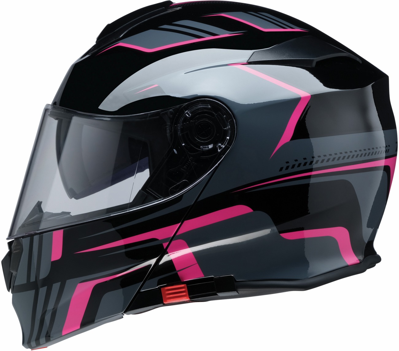 Z1R Solaris 2.0 Slater Modular Helmet Black/Pink L - Modular helmet with drop-down sun visor - Click Image to Close