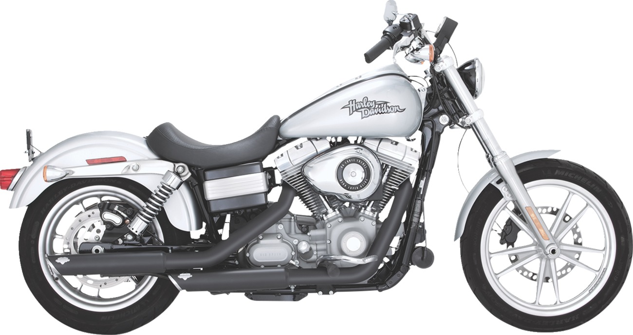 Vance & Hines HD Dyna 91-17 3In Slip-Ons Black PCX Slip-On Exhaust - Click Image to Close