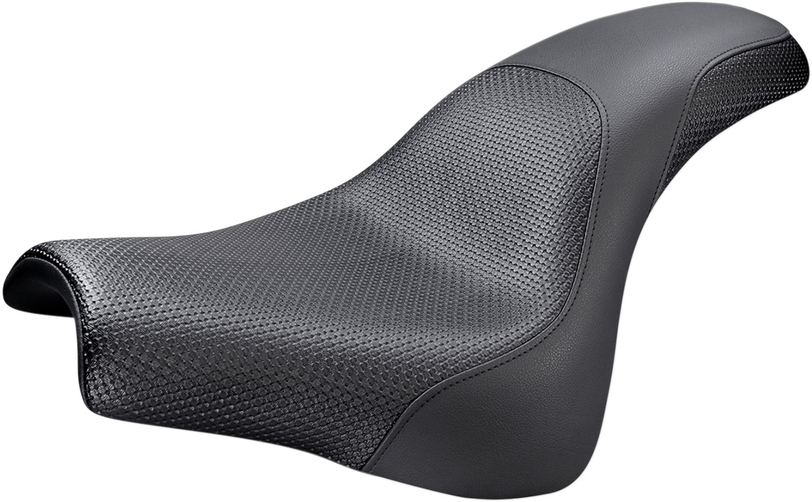 Profiler Basketweave 2-Up Seat Black Gel Lowest - For 18-20 Harley FXFB/S - Click Image to Close