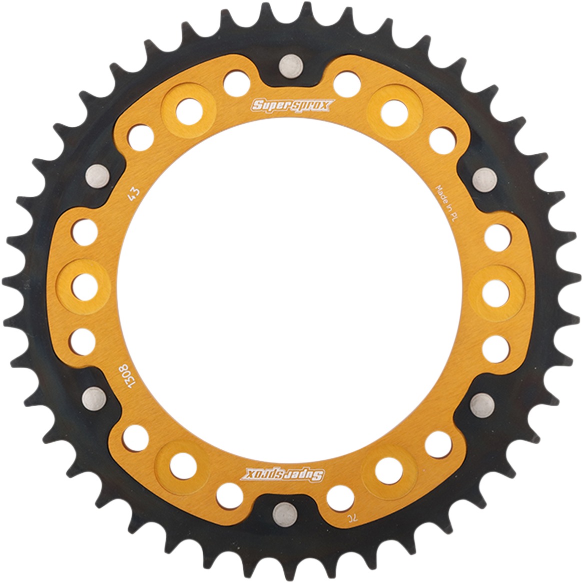 43 Tooth Rear Sprocket - Gold, 520 Pitch - Click Image to Close