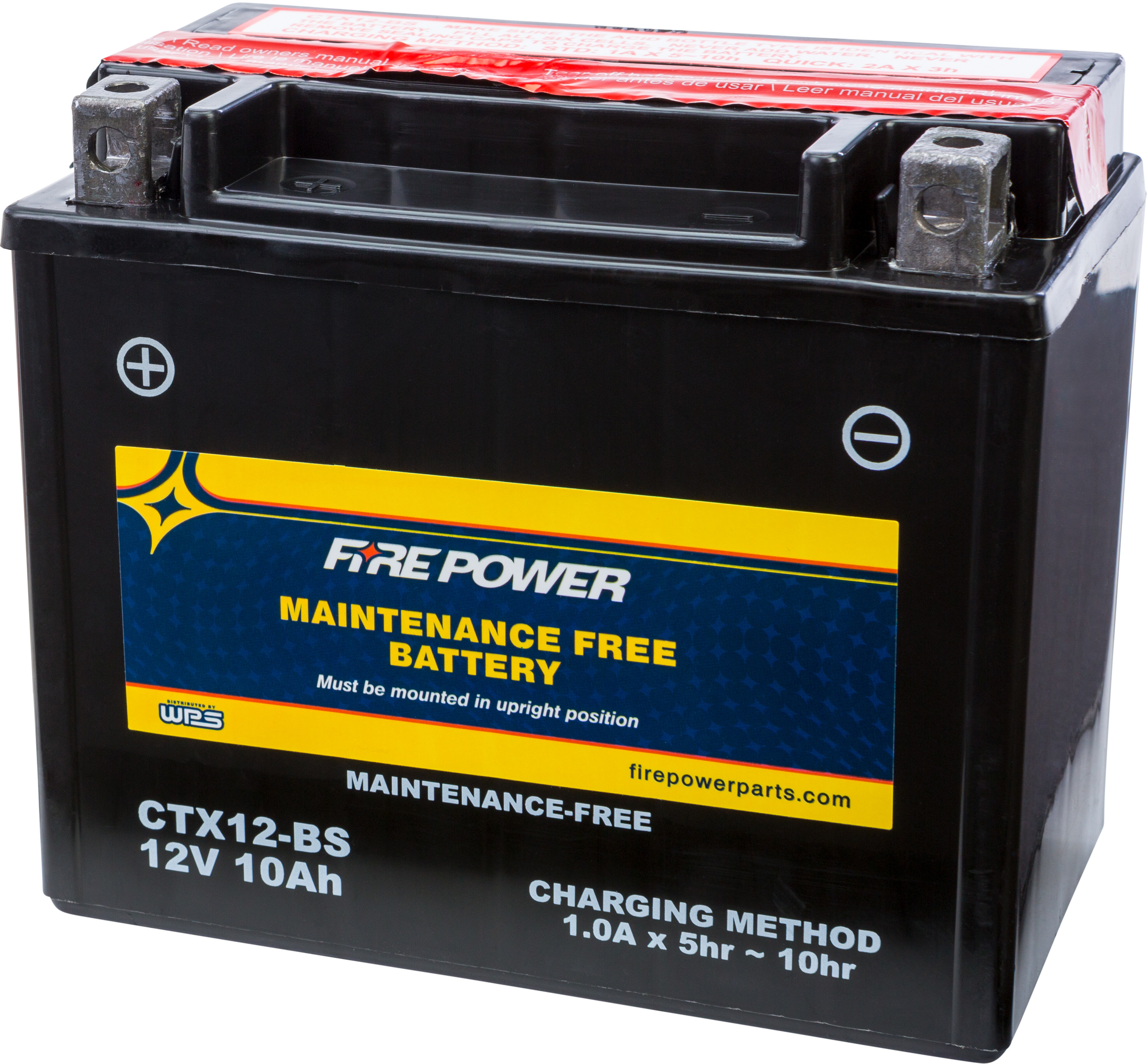 Maintenance Free Sealed Battery - Replaces YTX12-BS - Click Image to Close