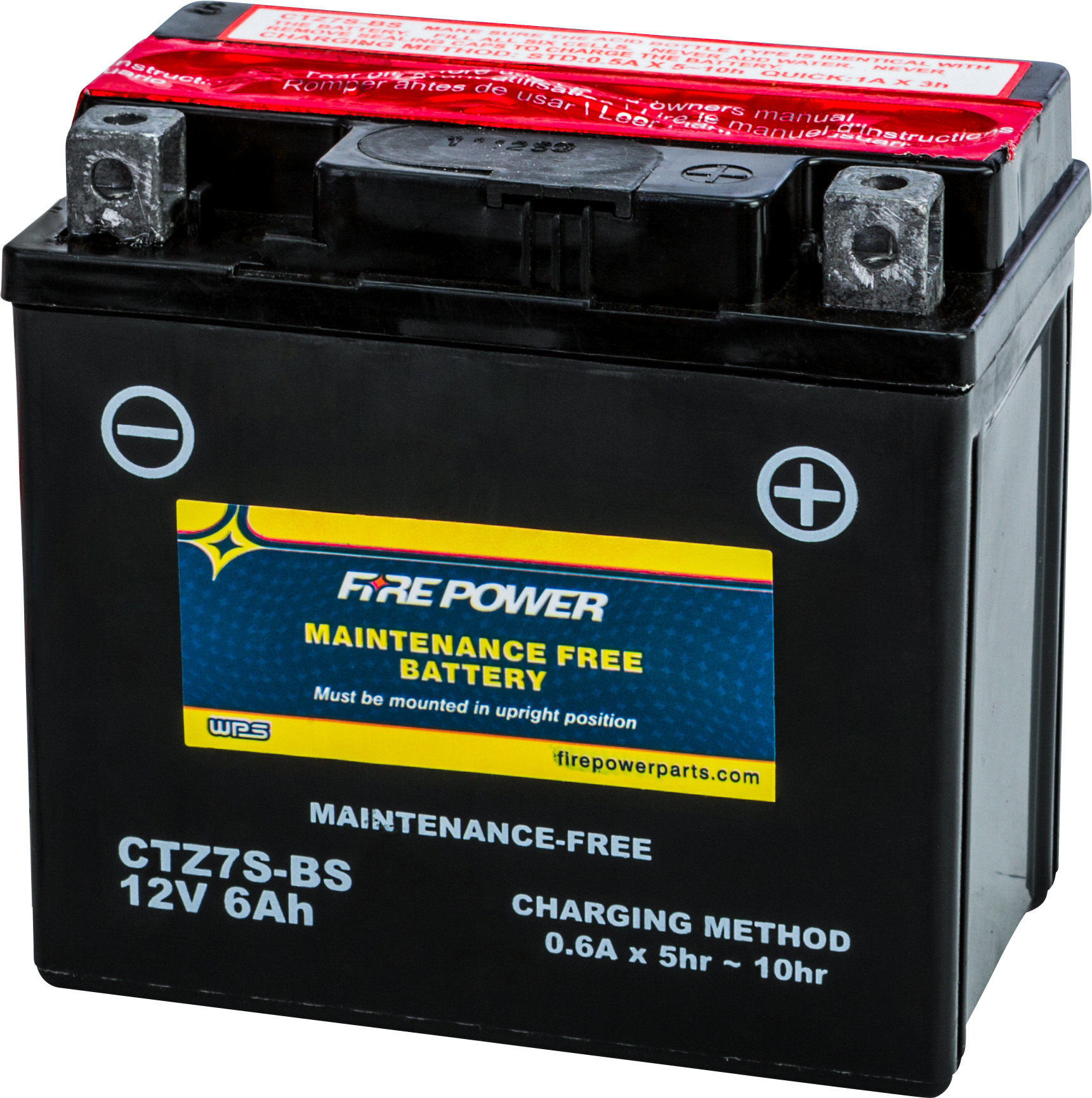 Maintenance Free Sealed Battery - Replaces YTZ7S-BS - Click Image to Close