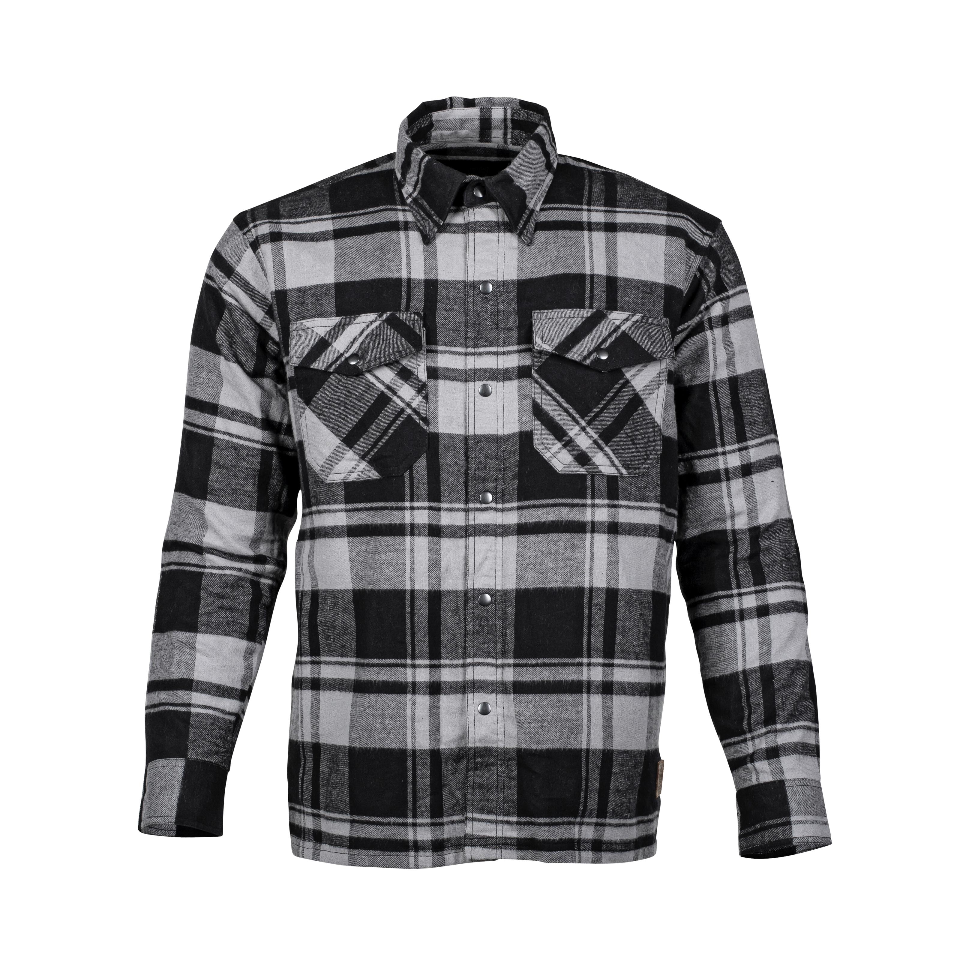 "The Bender" Men's Armored Riding Flannel Storm Grey 2X-Large - Click Image to Close