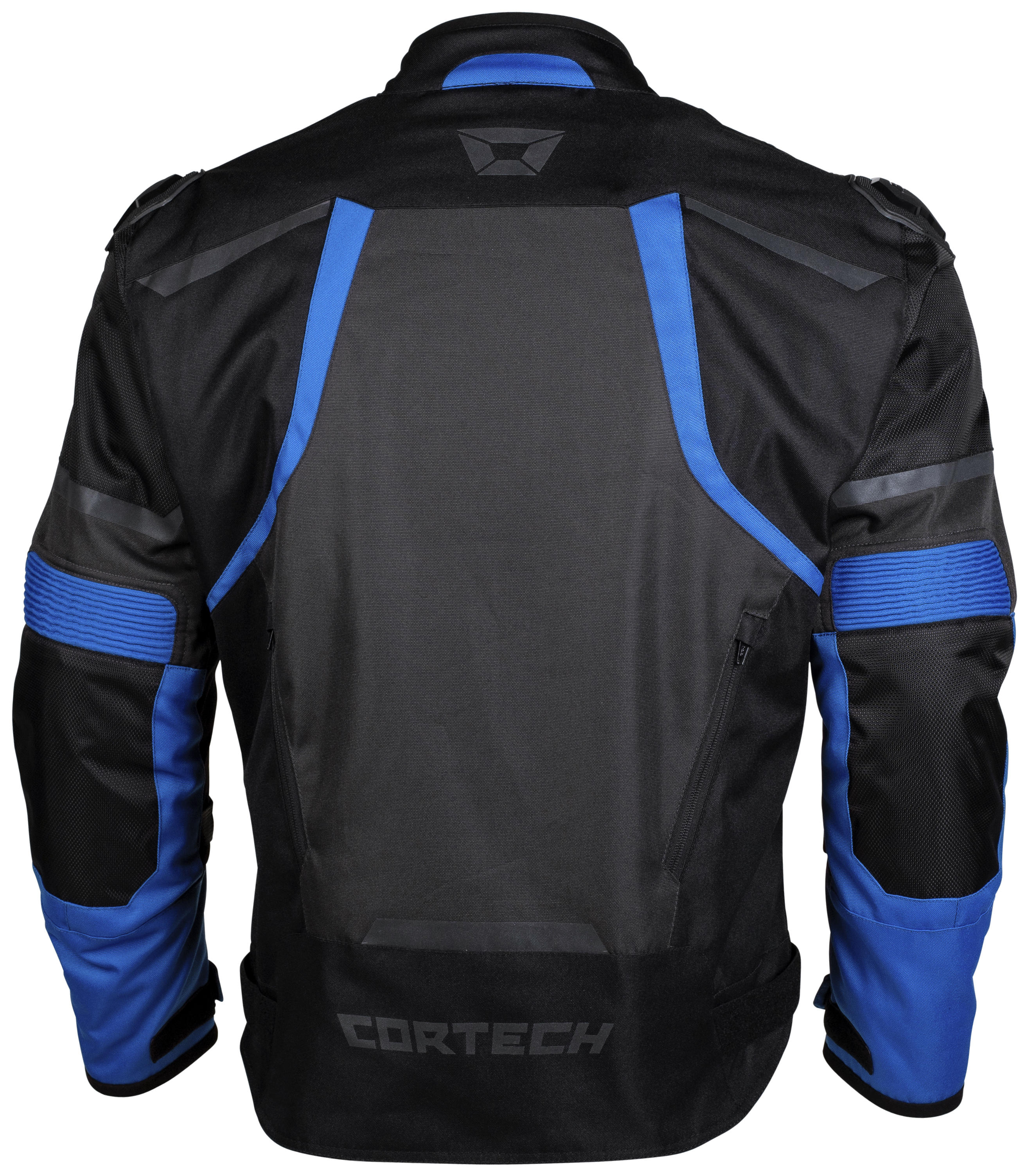 Hyper-Tec Armored Motorcycle Riding Jacket Blue/Gunmetal Small - Click Image to Close