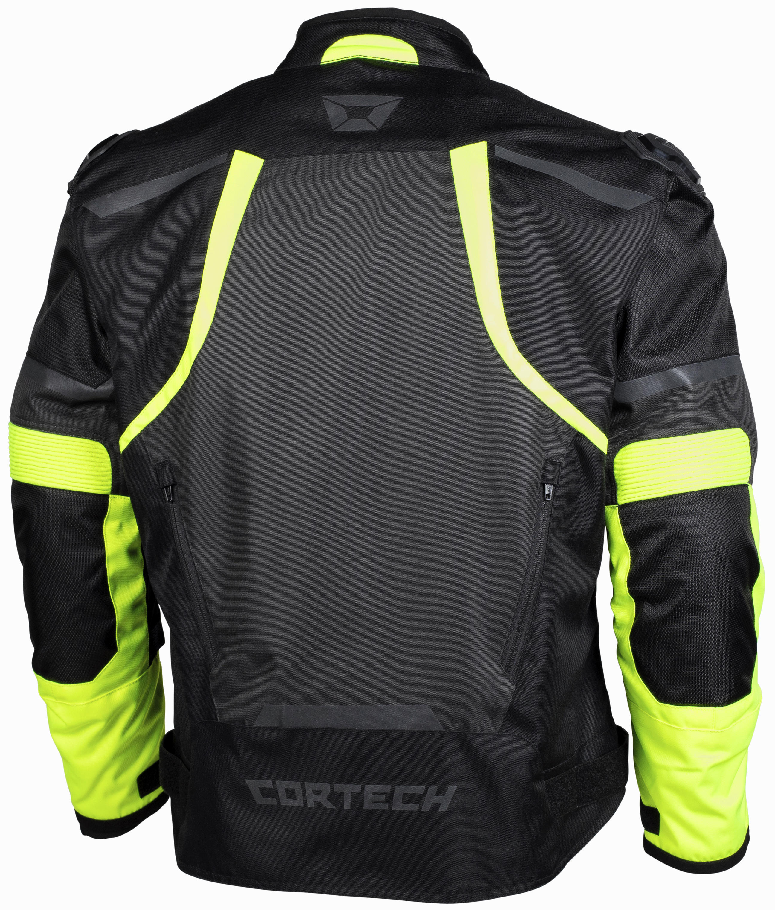 Hyper-Tec Armored Motorcycle Riding Jacket HiViz/Gunmetal Small - Click Image to Close