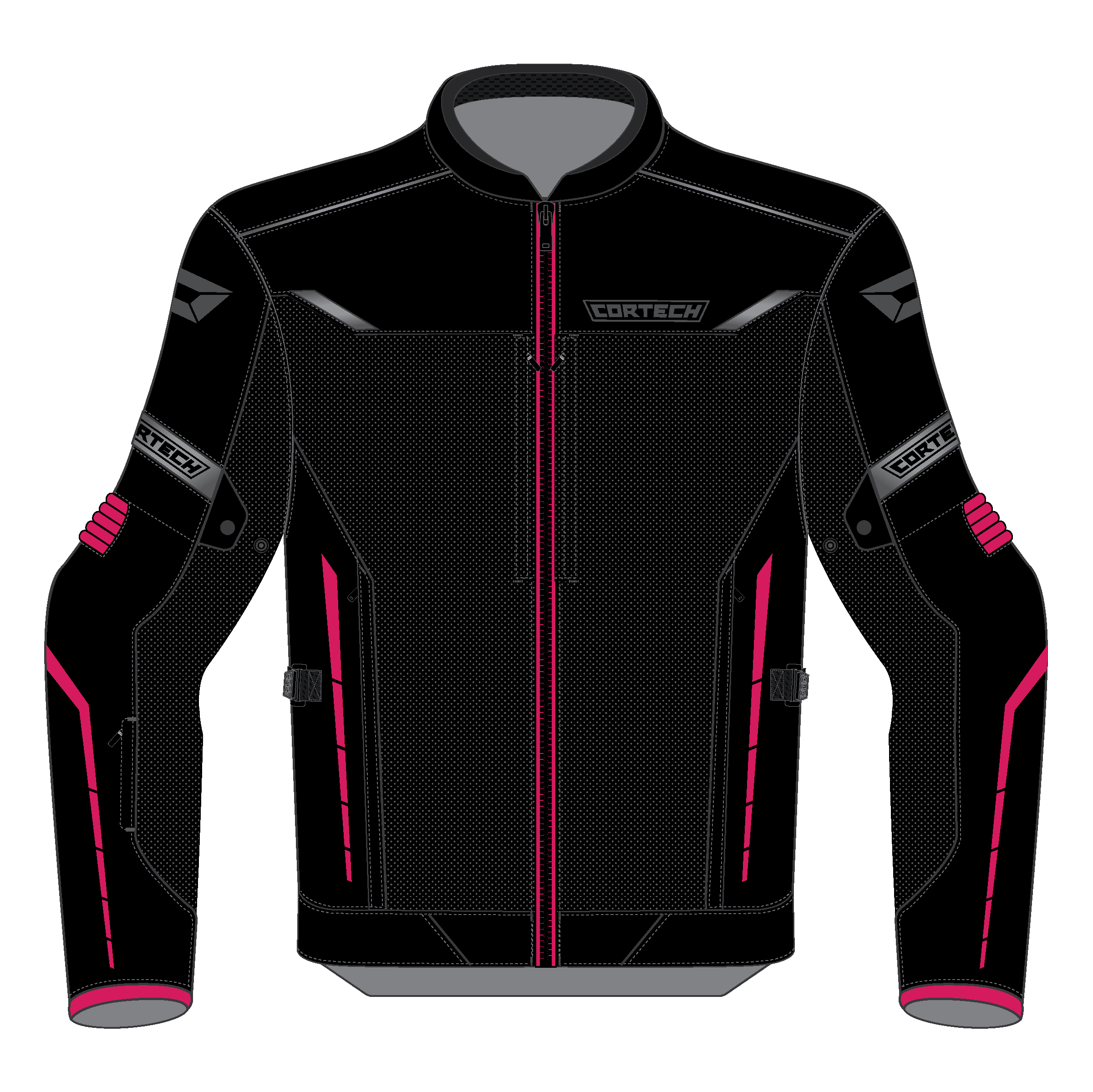 Women's Aero-Tec Armored Riding Jacket Rubine/Gunmetal Large - Click Image to Close