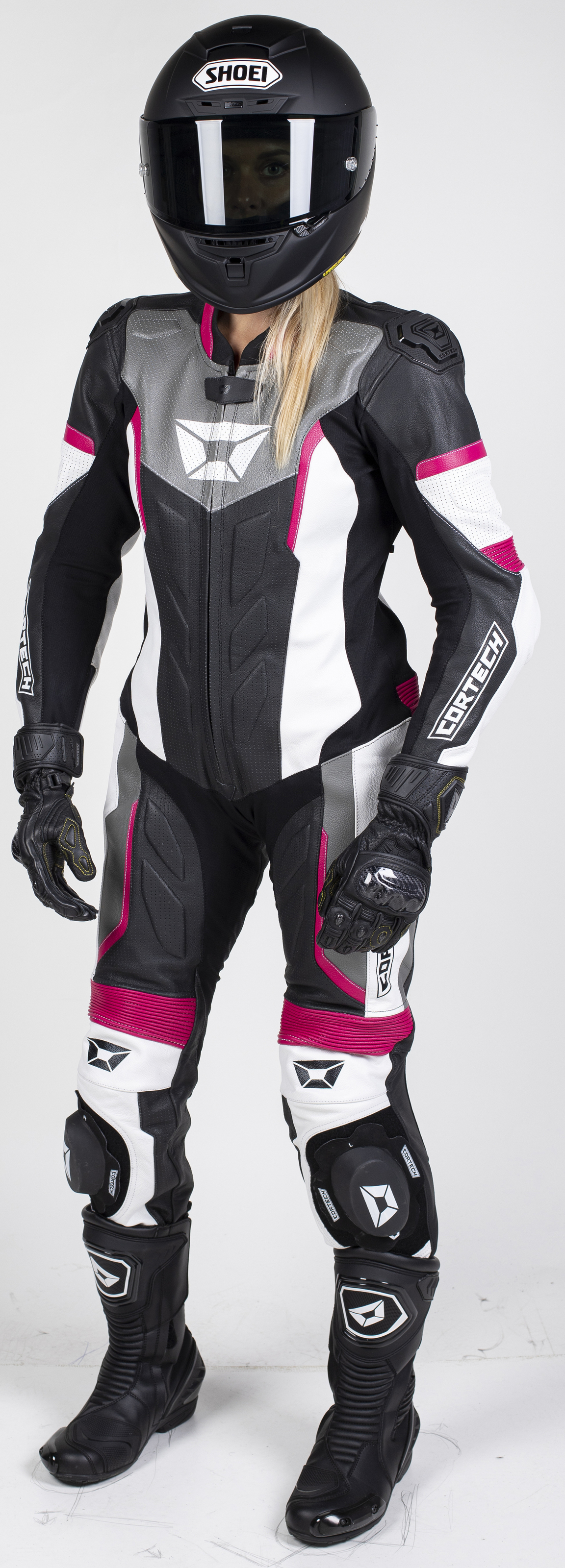 Women's Apex V1 RR Leather One-Piece Race Suit Rubine Large - Click Image to Close