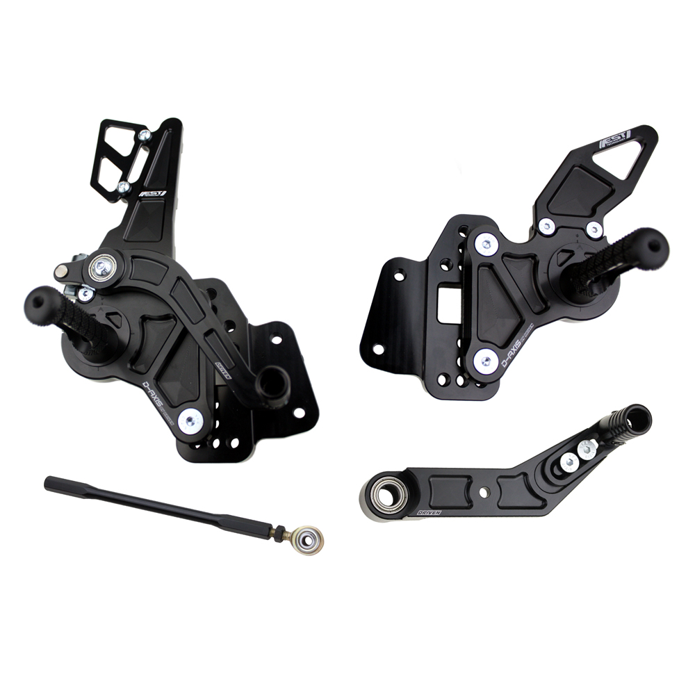 D AXIS Adjustable Rearset - Black - For 99-07 Suzuki GSX1300R Hayabusa - Click Image to Close