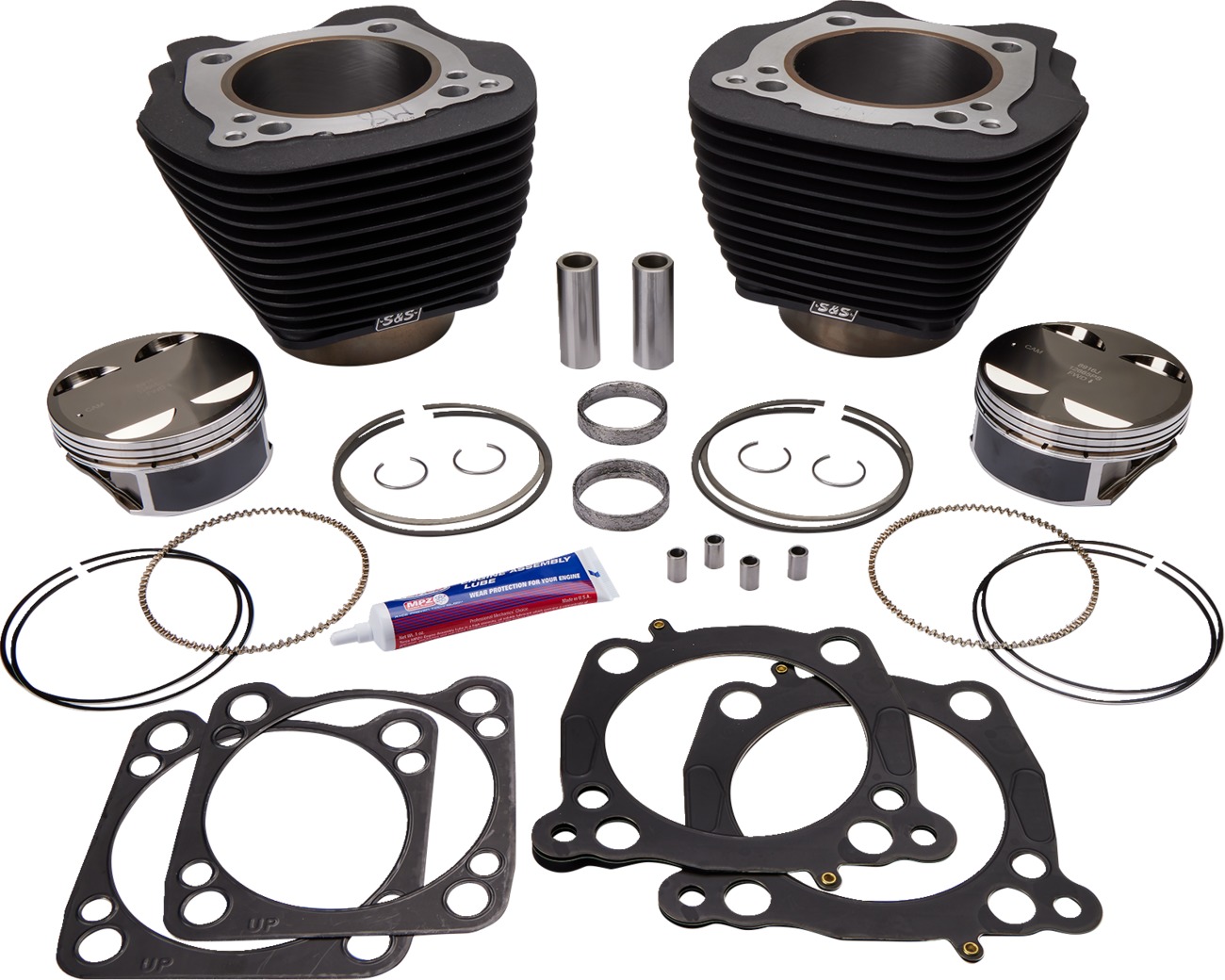 124" and 128" Big Bore Kits for Milwaukee-Eight - 128" Big Bore Kit M8 Blk - Click Image to Close