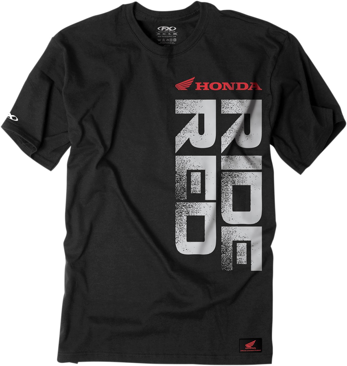 Men's Honda Ride Red Vert Tee - Honda Ride Red Vert Tee Blk Lg - Click Image to Close