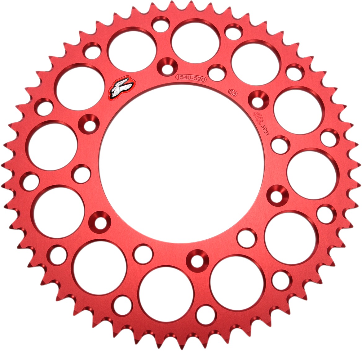 Rear Sprocket Grooved - Red 520-53 Teeth - For 04-16 Honda CRF250X/ 87/90-91 CR250R/ 2004 CR125R - Click Image to Close