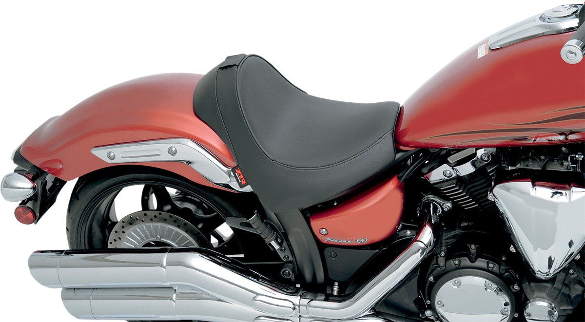 Plain Vinyl Solo Seat Black EZ Mount Low - For 11-16 Yamaha Stryker - Click Image to Close