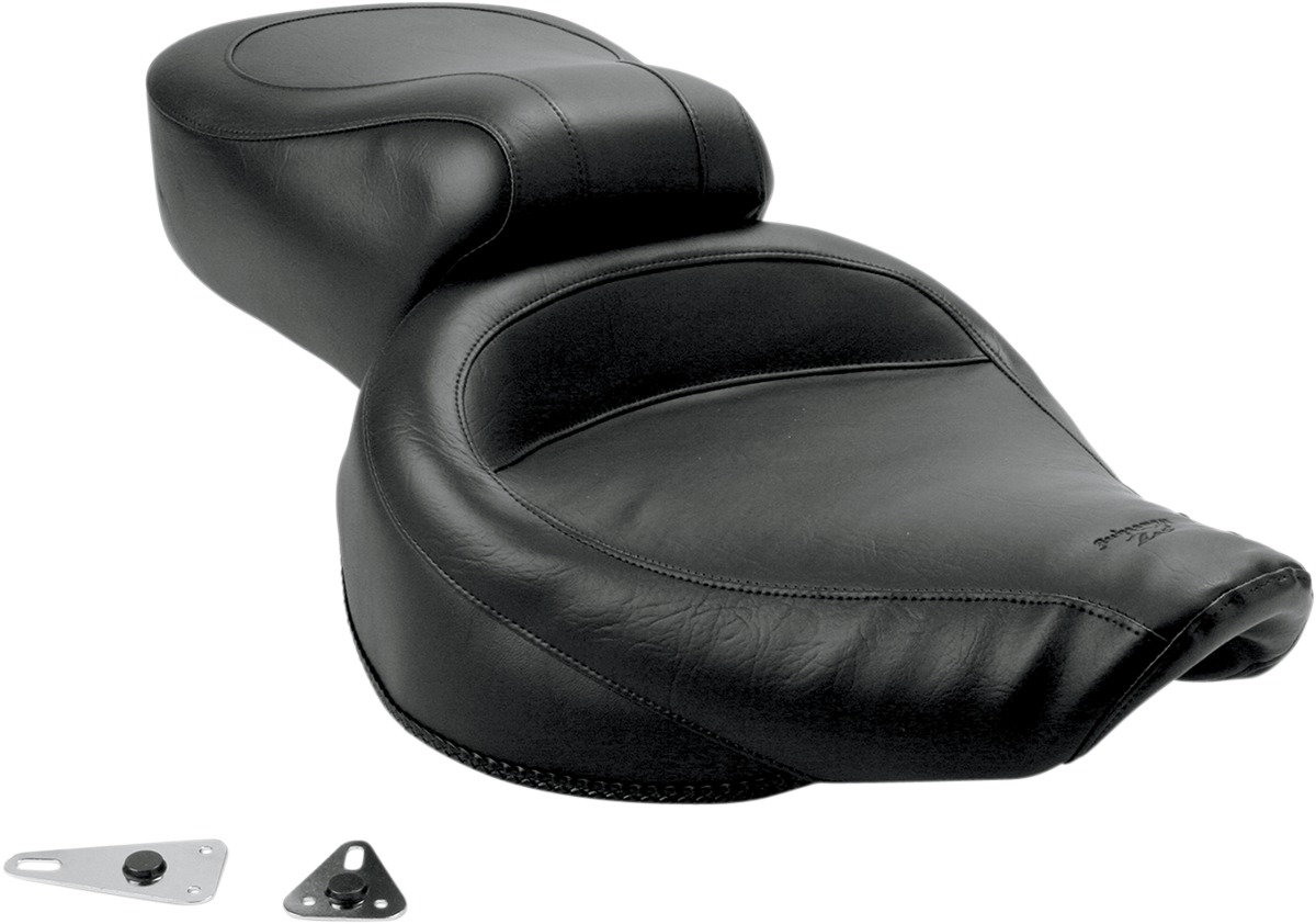 Smooth Vinyl 2-Up Seat - For 91-95 HD Dyna - Click Image to Close