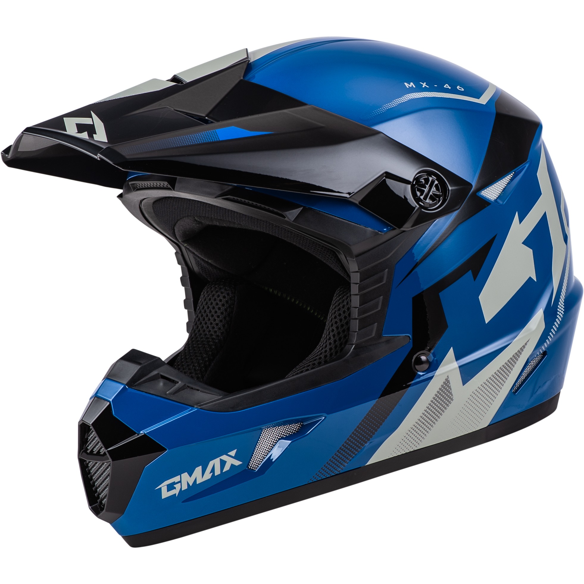 MX-46 Compound Helmet Black/Blue/Grey X-Small - Click Image to Close