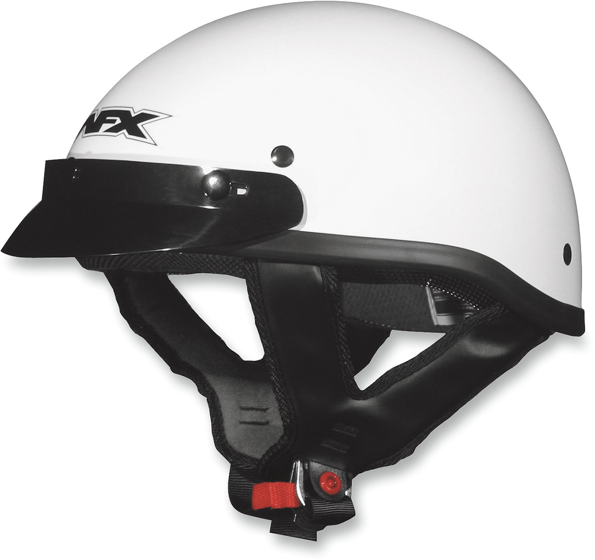 FX-70 Street Half Helmet Gloss White Small - Click Image to Close