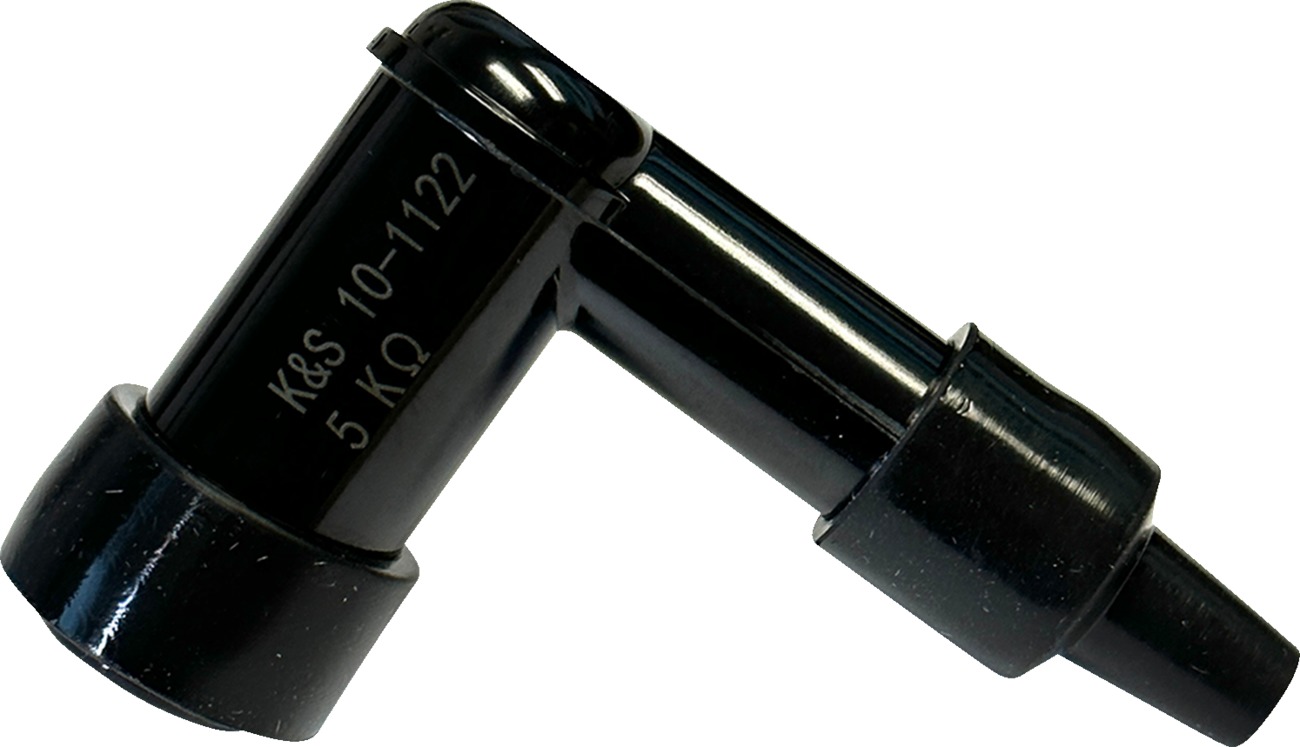 90 Deg. Spark Plug Cap, 5k Ohm 14mm - Replaces NGK LB05F & 8051 - Click Image to Close