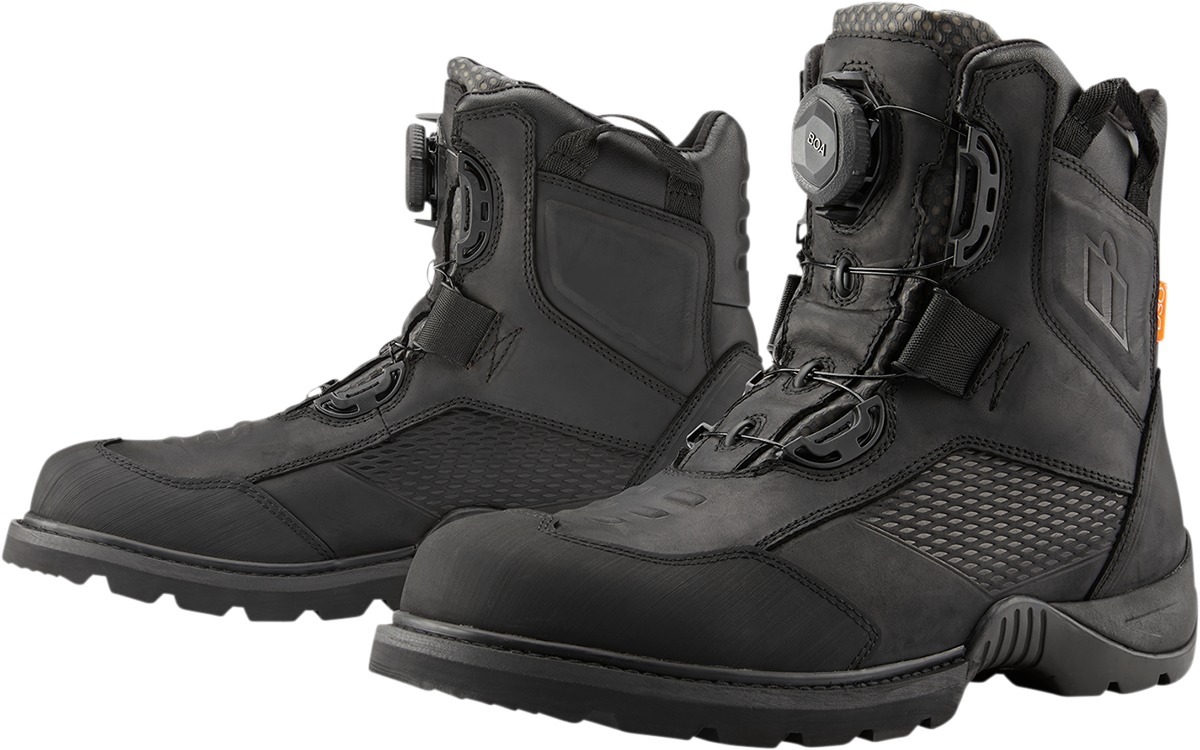 Black Stormhawk Boots - Size 13 - Waterproof Street Bike Boots - Click Image to Close