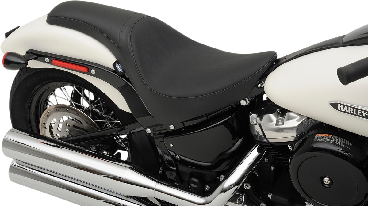 Predator Smooth SR Leather 2-Up Seat - Black - For 18-20 Harley Softail - Click Image to Close