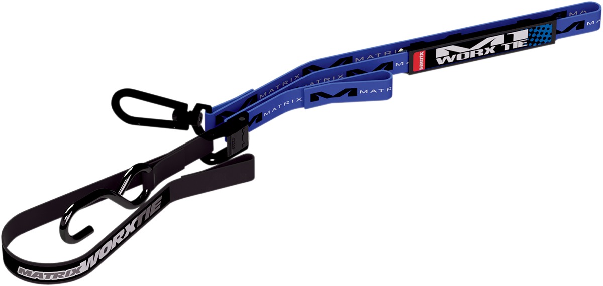 Blue M1 Worx 1" Tiedowns - Pair, 69"L w/ Soft Hoop & Swivel Carabiner - Click Image to Close