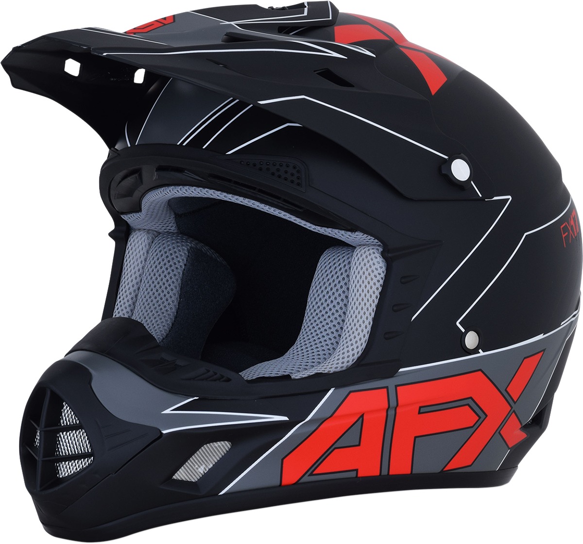 FX-17 Full Face Offroad Helmet Matte Red Small - Click Image to Close