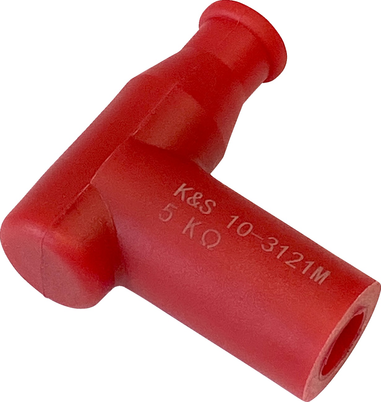 Red T Type Spark Plug Cap / Boot, 5k Ohm, 7-8mm Wire - Replaces NGK 8955 & TB05EM-R - Click Image to Close