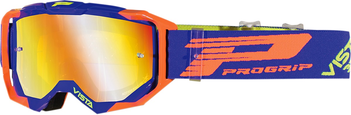 3303 Fluorescent Orange / Blue Vista Goggles - Orange Mirrored Lens - Click Image to Close