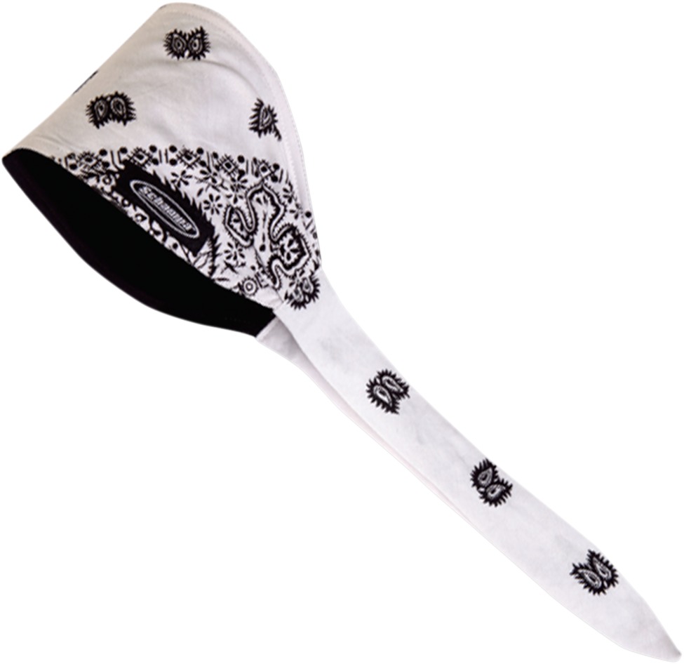 Old School Bandannas - Old School Bandana Wht Paisley - Click Image to Close