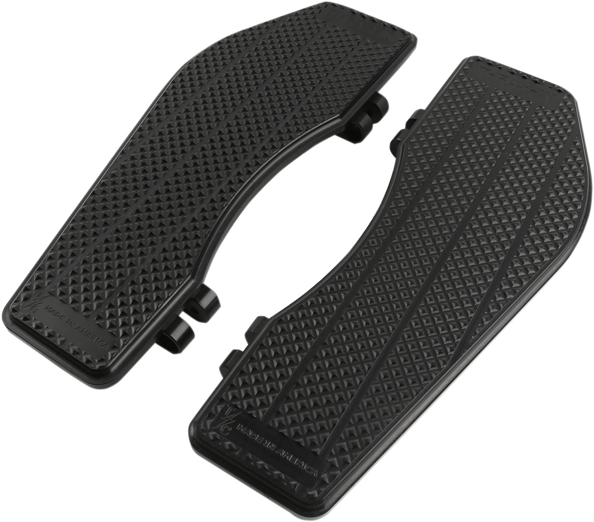 Black Knurled Driver Floorboards - For Harley Touring w/ OE Floorboard Mounts - Click Image to Close