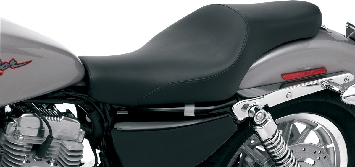 Pro Tour Plain 2-Up Seat Black Gel - For 04-20 Harley XL - Click Image to Close