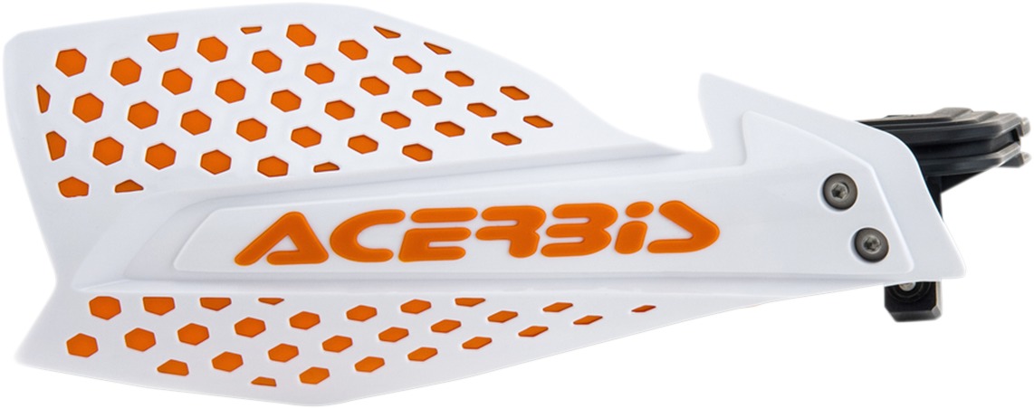 X-Ultimate Handguards - White & Orange - w/ Universal Bar Mount Kit - Click Image to Close