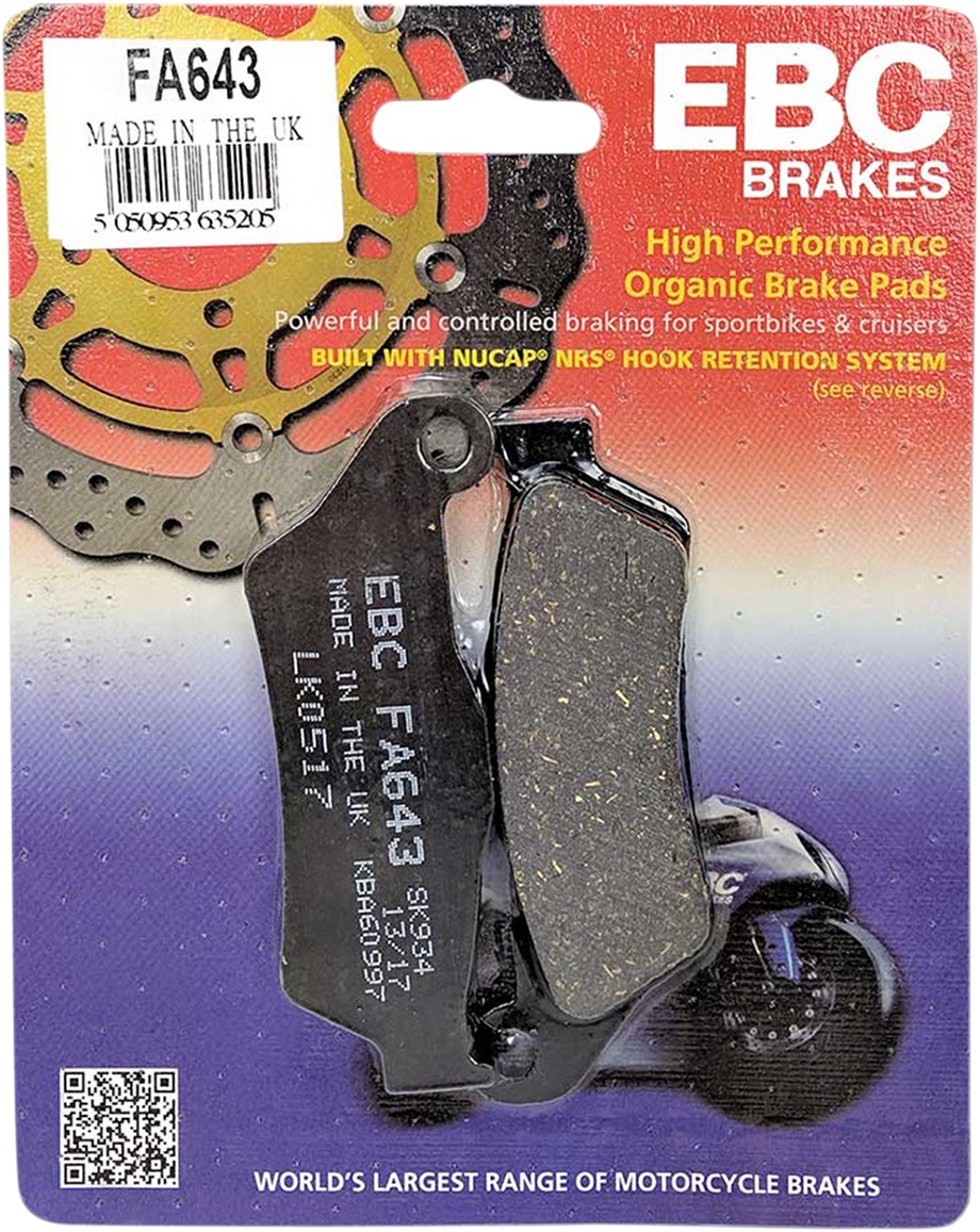 Standard Organic Brake Pads - Harley Street 500 & 750 - Click Image to Close