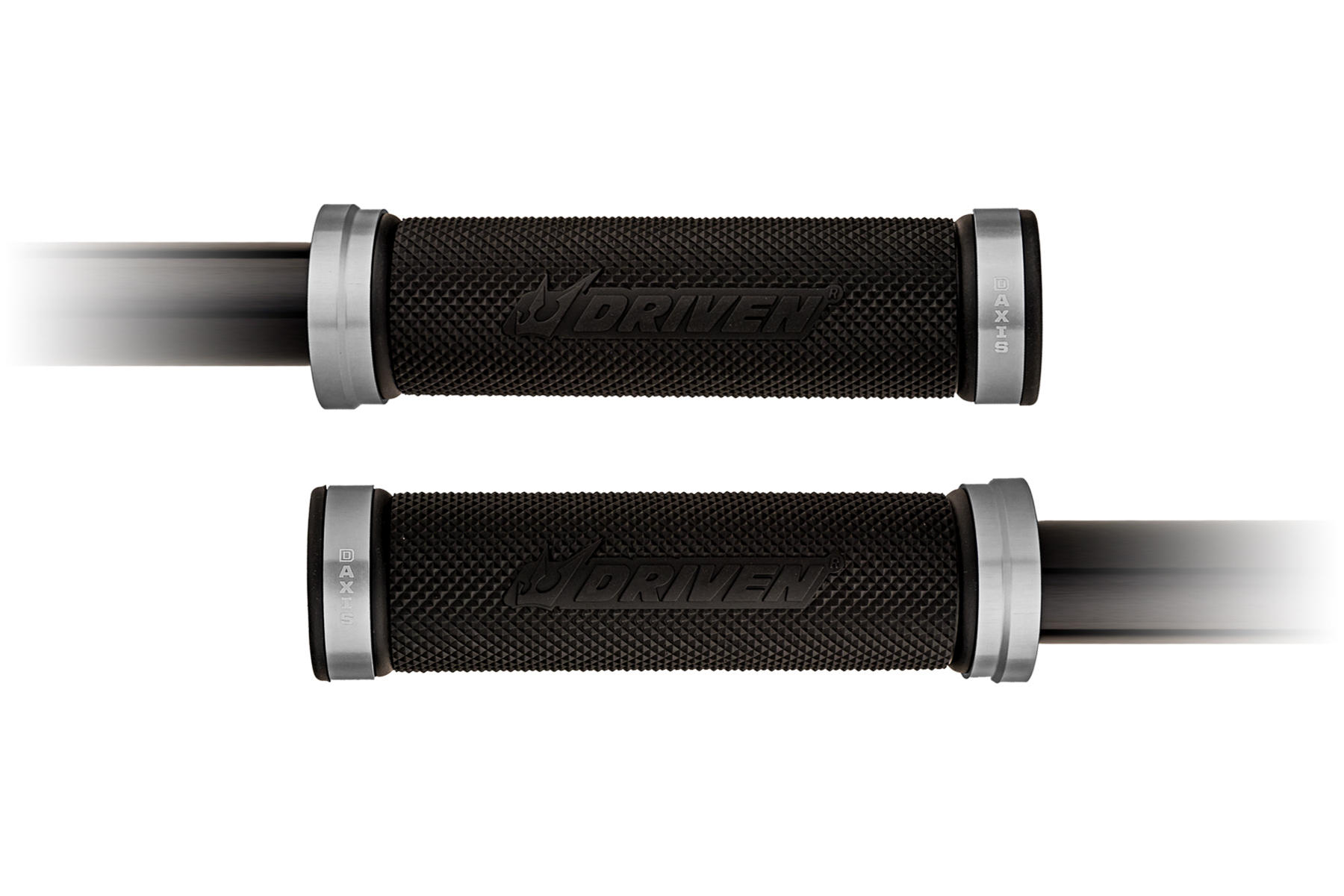 Driven D-Axis Silver Anodized 7/8" Motorcycle Grips - Click Image to Close