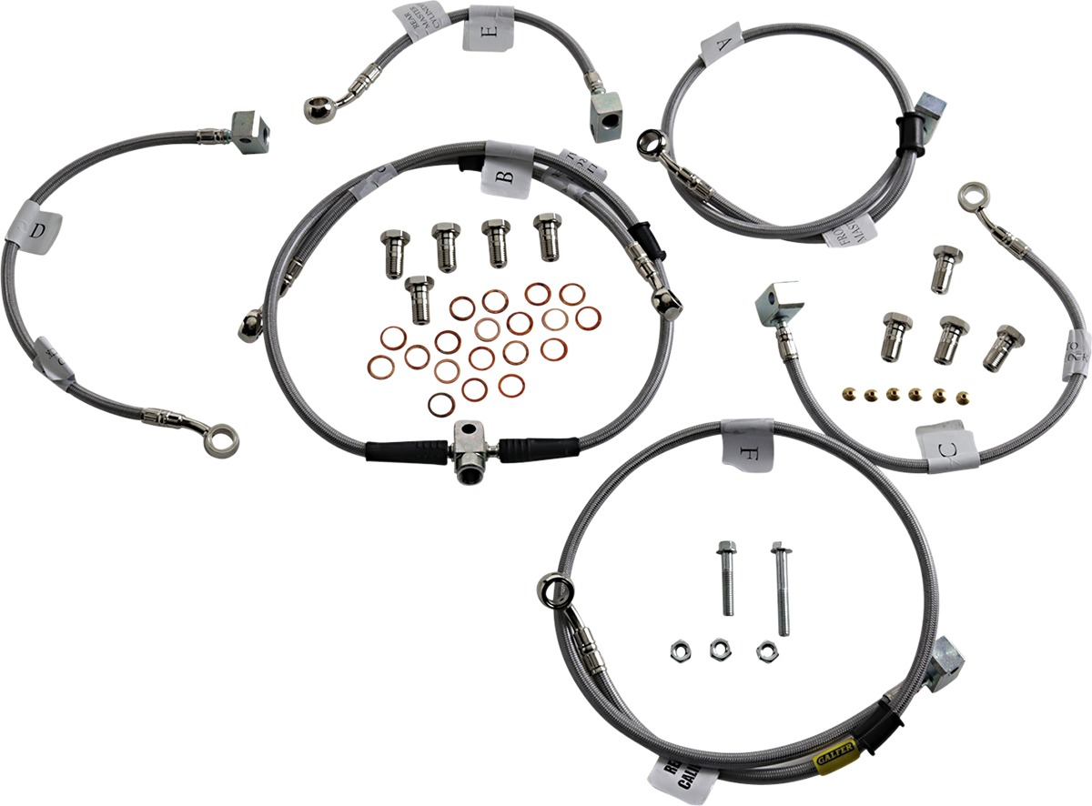 Stainless Steel ABS Brake Line Kit - 7 Lines, FR & RR Included - For 2017 Yamaha FZ-10 - Click Image to Close