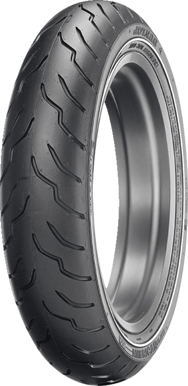 American Elite Front Tire Narrow White Wall MT90B16 72H - Click Image to Close