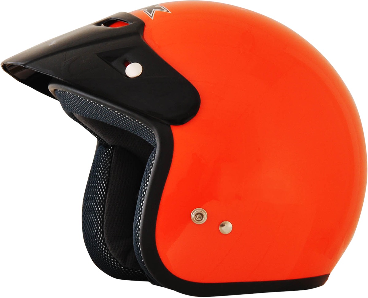 FX-75Y Open Face Street Helmet - Gloss Orange Youth Large - Click Image to Close