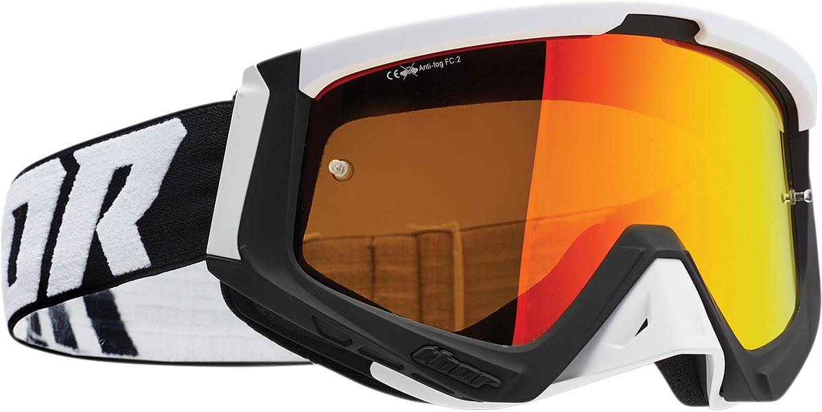 Sniper Black / White Goggles - Iridium Red Lens - Click Image to Close